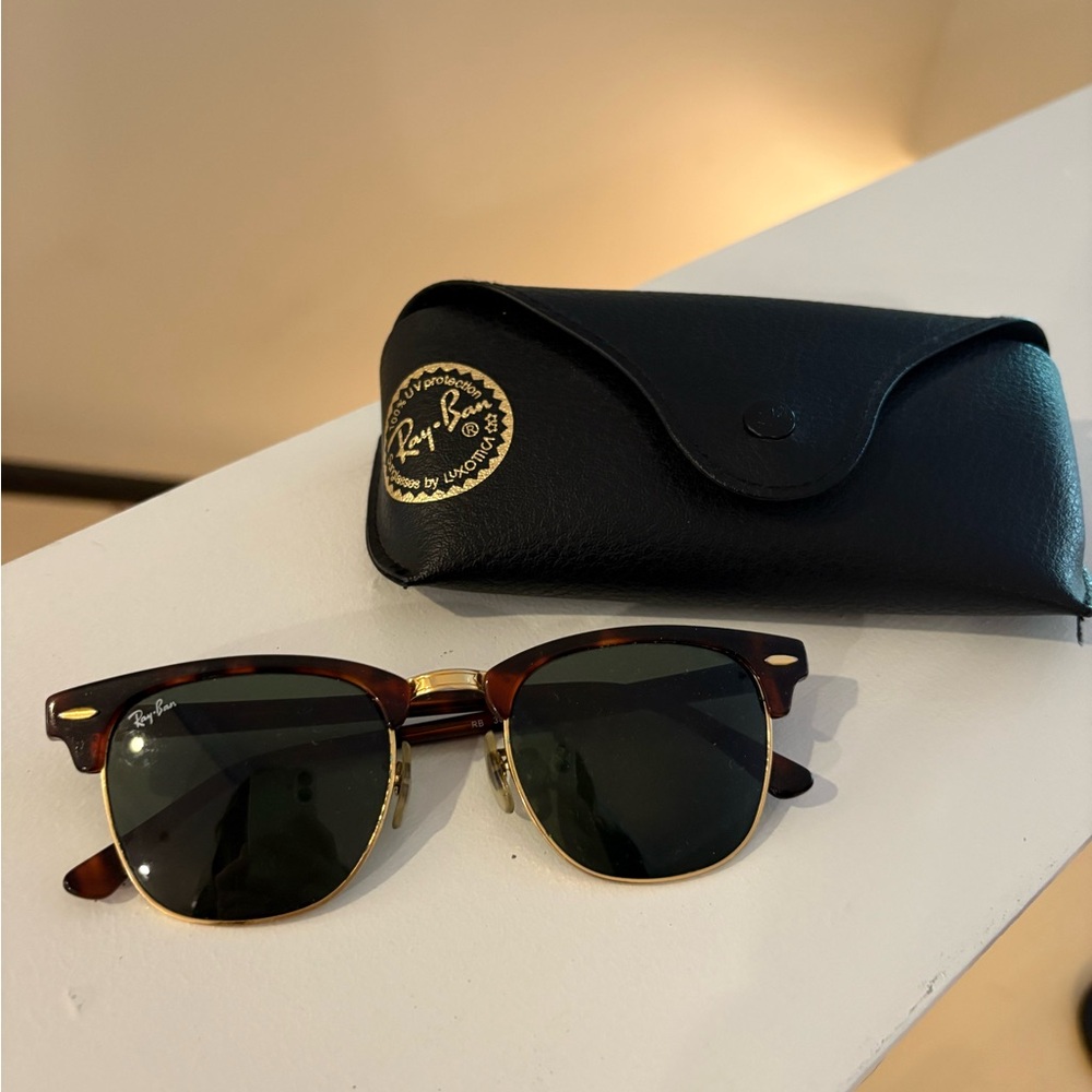 Ray-Ban Clubmaster Tortoise and Gold Sunglasses
